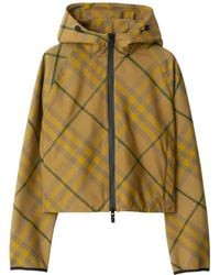 Burberry - Check Twill Cropped Jacket - Lyst
