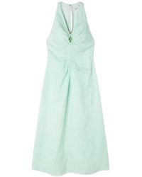 Sandro - Robe Mi-Longue Col-V À Fleurs - Lyst