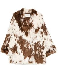 Entire studios - Manteau Heft En Fourrure Mouchetée - Lyst