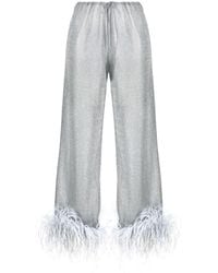 Oséree - Lumière Plumage Feather-trim Trousers - Lyst
