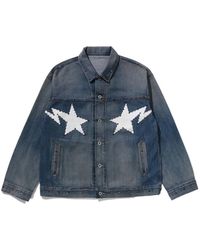 A Bathing Ape - Chaqueta Vaquera Con Detalle De Cristales - Lyst