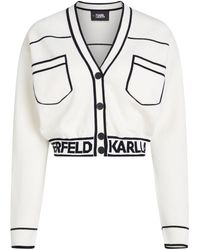 Karl Lagerfeld - Cárdigan con franja del logo - Lyst