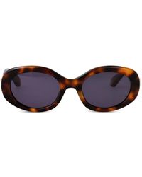 Roberto Cavalli - Gafas de sol con montura oval y logo - Lyst