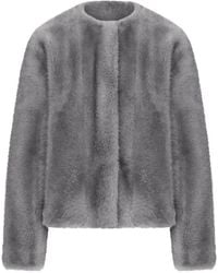 Max Mara - Veste Sans Col En Fourrure Artificielle - Lyst