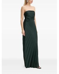 green emerald velvet dress ALC Aries Satin Pleated Maxi Dress