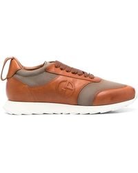 Giorgio Armani - Cow Leather Trainers With Padded Collar - Lyst