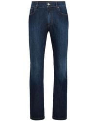 Billionaire - Embroidered-Logo Straight Jeans - Lyst