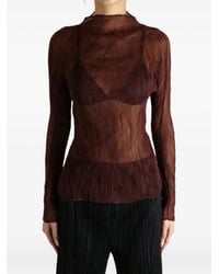 Issey Miyake - Top Plissettato A Collo Alto - Lyst