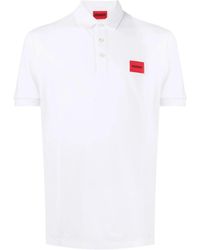 HUGO - Logo-Patch Cotton Polo Shirt - Lyst