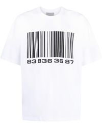 VTMNTS - Barcode-print Cotton T-shirt - Lyst
