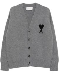 Ami Paris - Ami De Coeur Wool Cardigan - Lyst