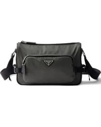 Prada - Medium Triangle Logo Messenger Bag - Lyst