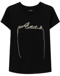 Twinset - T-Shirt mit Logo-Verzierung - Lyst