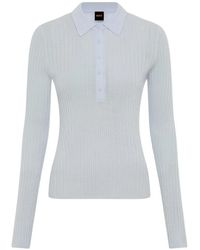 BOSS - Polo-Collar Sweater - Lyst