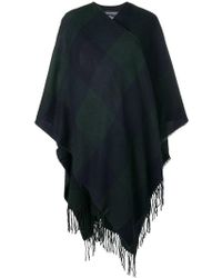 Woolrich Poncho à carreaux - Bleu