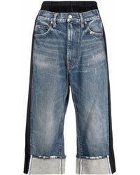 Junya Watanabe Faded Cropped Jeans - Blue