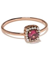Selim Mouzannar - 18kt Rose Gold Diamond Rhodolite Beirut Ring - Lyst