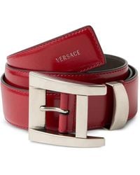 Versace - Gürtel Aus Leder 4 Cm - Lyst