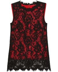 Dolce & Gabbana - Floral-Lace Top - Lyst