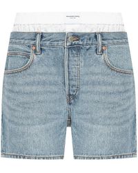 Alexander Wang - Short En Jean À Design Superposé - Lyst