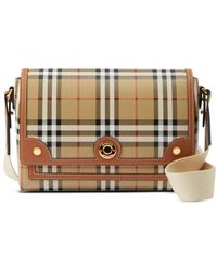 Burberry - Note Check Crossbody Bag - Lyst
