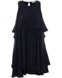 Ami Paris - Ruffled Round-Neck Mini Dress - Lyst