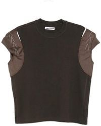 SONIA CARRASCO - Contrast-Panel Stitch-Detail T-Shirt - Lyst