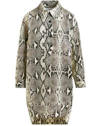 Essentiel Antwerp - Snake-Print Shirt Mini Day Dress - Lyst