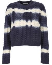 Off-White c/o Virgil Abloh - Cable-Knit Tie-Dye Sweater - Lyst