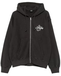 Stussy - Surf Size Gar. Logo-Print Zip-Up Hoodie - Lyst