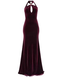 Nissa - Open-Back Velvet Maxi Dress - Lyst
