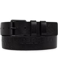 KARL LAGERFELD - Logo-Debossed Buckle-Fastening Belt - Lyst
