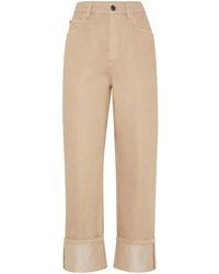 Brunello Cucinelli - クロップド ストレートパンツ - Lyst