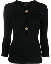 Pinko - Cut-out Round-neck Blouse - Lyst
