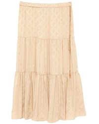 Michael Kors - Monogram Maxi Skirt - Lyst