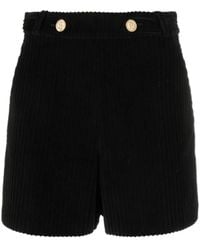 RED Valentino - High-Waisted Corduroy Cotton Shorts - Lyst