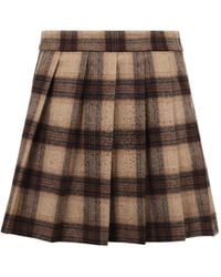 GIUSEPPE DI MORABITO - Pleated Check Mini Skirt - Lyst