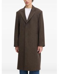 HUGO - Herringbone Single-Breasted Coat - Lyst