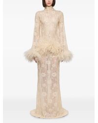 Atu Body Couture - Sequin-Embellished Feather-Trim Dress - Lyst