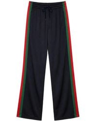 Gucci - Silk Cotton Sportswear Pants With Web - Lyst