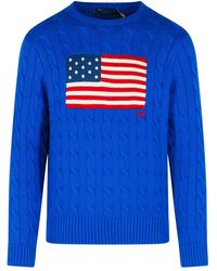Polo Ralph Lauren - Braided American Flag Sweater - Lyst