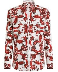 Dolce & Gabbana - Majolica-Print Poplin Martini Shirt - Lyst