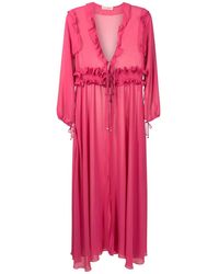 Olympiah - Maxi Strandjurk Met Ruches - Lyst