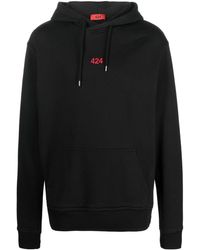 424 - Logo-embroidered Drawstring Hoodie - Lyst