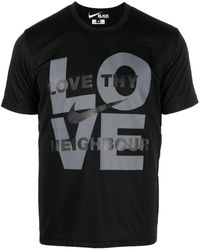 COMME DES GARÇON BLACK - Love Thy Neighbour Slogan T-shirt - Lyst