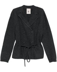 Semicouture - Cárdigan con cinturón y doble botonadura - Lyst