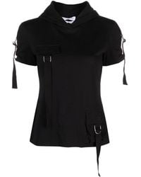 Blumarine - Cargo-Pocket Hooded Cotton T-Shirt - Lyst