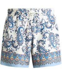 Etro - Swim Shorts With Placed Leafy Paisley Print - Lyst