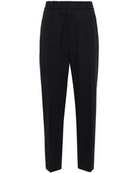 Emporio Armani - Elasticated-Waist Tapered-Leg Trousers - Lyst