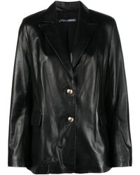 Zeynep Arcay - Button-fastening Leather Blazer - Lyst